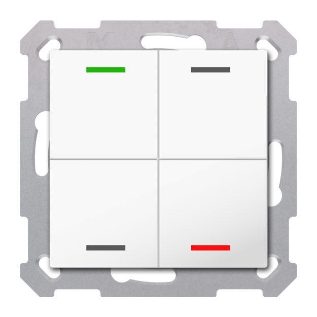 MDT RF-TAL55T402.01S KNX RF+ Taster Light 55 4-fach Secure RGBW TS Reinweiß glänzend