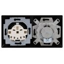 Busch-Jaeger Busch-balance SI Set: Rutenbeck Netzwerkdose flex 136104030 mit Zentralscheibe + 20 EUC-915 SCHUKO® Steckdosen-Einsatz + 1722-915 2-fach Rahmen Schwarz Matt
