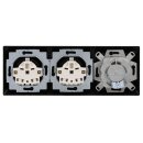 Busch-Jaeger Busch-balance SI Set: Rutenbeck Netzwerkdose flex 136104030 mit Zentralscheibe + 2x 20 EUC-915 SCHUKO® Steckdosen-Einsatz + 1723-915 3-fach Rahmen Schwarz Matt