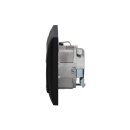 Busch-Jaeger Busch-balance SI Set: Rutenbeck Netzwerkdose 136104070 UAE-Cat.6A iso-8/8 Up 0 mit Zentralscheibe 2-fach + 20 EUC-915 Steckdose + 1722-915 2-fach Rahmen Schwarz Matt