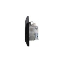 Busch-Jaeger Busch-balance SI Set: Rutenbeck Netzwerkdose 136104070 UAE-Cat.6A iso-8/8 Up 0 mit Zentralscheibe 2-fach + 2x 20 EUC-915 Steckdose + 1723-915 3-fach Rahmen Schwarz Matt