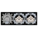 Busch-Jaeger Busch-balance SI Set: Rutenbeck Netzwerkdose 136104070 UAE-Cat.6A iso-8/8 Up 0 mit Zentralscheibe 2-fach + 2x 20 EUC-915 Steckdose + 1723-915 3-fach Rahmen Schwarz Matt