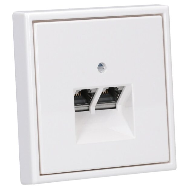 JUNG Serie LS Komplett-Set Schneeweiß Matt: Cat.6A iso-Anschlussdose UAE-Cat.6A iso-8/8 Up 0 + LS969-2UAWWM Abdeckung f. IAE/UAE-Anschlussdose + LS981WWM Rahmen 1fach