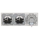 JUNG Serie LS Komplett-Set Schneeweiß Matt: Cat.6A iso-Anschlussdose UAE-Cat.6A iso-8 Up 0 + LS969-1UAWWM Abdeckung f. IAE/UAE-Anschlussdose + 2x LS1520WWM SCHUKO Steckdose + LS983WWM Rahmen 3fach