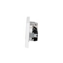 JUNG Serie LS Komplett-Set Schneeweiß Matt: Cat.6A iso-Anschlussdose UAE-Cat.6A iso-8/8 Up 0 + LS969-2UAWWM Abdeckung f. IAE/UAE-Anschlussdose + 2x LS1520WWM SCHUKO Steckdose + LS983WWM Rahmen 3fach