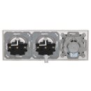 JUNG Serie LS Komplett-Set Schneeweiß Matt: Cat.6A iso-Anschlussdose UAE-Cat.6A iso-8/8 Up 0 + LS969-2UAWWM Abdeckung f. IAE/UAE-Anschlussdose + 2x LS1520WWM SCHUKO Steckdose + LS983WWM Rahmen 3fach