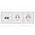 JUNG Serie LS Komplett-Set Schneeweiß Matt: Cat.6A iso-Anschlussdose UAE-Cat.6A iso-8/8 Up 0 + LS969-2UAWWM Abdeckung f. IAE/UAE-Anschlussdose + 2x LS1520WWM SCHUKO Steckdose + LS983WWM Rahmen 3fach