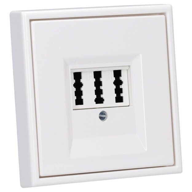 JUNG Serie LS Komplett-Set Schneeweiß Matt: TAE-Anschlussdose TAE 3x6 NFN Up 0 rw + LS969TWWM Abdeckung f. TAE-Anschlussdose + LS981WWM Rahmen 1fach