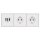 JUNG Serie LS Komplett-Set Schneeweiß Matt: TAE-Anschlussdose TAE 3x6 NFN Up 0 rw + LS969TWWM Abdeckung f. TAE-Anschlussdose + 2x LS1520WWM SCHUKO Steckdose + LS983WWM Rahmen 3fach