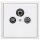 JUNG Serie LS Komplett-Set Schneeweiß Matt: Triax EDA 302 F Antennendose 3-Loch Stichdose SAT/TV/R + LS990SATWWM Abdeckung f. SAT-TV-Steckdose + LS981WWM Rahmen 1fach