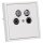 JUNG Serie LS Komplett-Set Schneeweiß Matt: Antennensteckdose 4-Loch Stichdose ASTRO GUT 400 + LS990-4SAT2WWM Abdeckung f. SAT-TV-Steckdose Ankaro + LS981WWM Rahmen 1fach