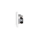 JUNG Serie LS Komplett-Set Schneeweiß Matt: Antennensteckdose EDU 04 F + LS990TVWWM Abdeckung + Cat.6A iso-Anschlussdose + LS969-2UAWWM Abdeckung + LS1520WWM SCHUKO Steckdose + LS983WWM Rahmen 3fach