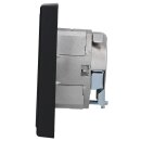 JUNG Serie LS Komplett-Set Graphitschwarz Matt: Cat.6A iso-Anschlussdose UAE-Cat.6A iso-8 Up 0 + LS969-1UASWM Abdeckung f. IAE/UAE-Anschlussdose + LS981SWM Rahmen 1fach