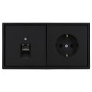 JUNG Serie LS Komplett-Set Graphitschwarz Matt: Cat.6A...