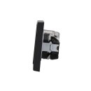 JUNG Serie LS Komplett-Set Graphitschwarz Matt: Cat.6A iso-Anschlussdose UAE-Cat.6A iso-8 Up 0 + LS969-1UASWM Abdeckung f. IAE/UAE-Anschlussdose + LS1520SWM Schuko Steckdose + LS982SWM Rahmen 2fach