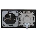 JUNG Serie LS Komplett-Set Graphitschwarz Matt: Cat.6A iso-Anschlussdose UAE-Cat.6A iso-8 Up 0 + LS969-1UASWM Abdeckung f. IAE/UAE-Anschlussdose + LS1520SWM Schuko Steckdose + LS982SWM Rahmen 2fach