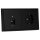 JUNG Serie LS Komplett-Set Graphitschwarz Matt: Cat.6A iso-Anschlussdose UAE-Cat.6A iso-8 Up 0 + LS969-1UASWM Abdeckung f. IAE/UAE-Anschlussdose + LS1520SWM Schuko Steckdose + LS982SWM Rahmen 2fach