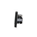 JUNG Serie LS Komplett-Set Graphitschwarz Matt: Cat.6A iso-Anschlussdose UAE-Cat.6A iso-8 Up 0 + LS969-1UASWM Abdeckung f. IAE/UAE-Anschlussdose + 2x LS1520SWM Schuko Steckdose + LS983SWM Rahmen 3fach