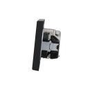 JUNG Serie LS Komplett-Set Graphitschwarz Matt: Cat.6A iso-Anschlussdose UAE-Cat.6A iso-8/8 Up 0 + LS969-2UASWM Abdeckung f. IAE/UAE-Anschlussdose + LS1520SWM Schuko Steckdose + LS982SWM Rahmen 2fach