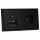 JUNG Serie LS Komplett-Set Graphitschwarz Matt: Cat.6A iso-Anschlussdose UAE-Cat.6A iso-8/8 Up 0 + LS969-2UASWM Abdeckung f. IAE/UAE-Anschlussdose + LS1520SWM Schuko Steckdose + LS982SWM Rahmen 2fach