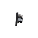 JUNG Serie LS Komplett-Set Graphitschwarz Matt: Cat.6A iso-Anschlussdose UAE-Cat.6A iso-8/8 Up 0 + LS969-2UASWM Abdeckung f. IAE/UAE-Anschlussdose + 2x LS1520SWM Schuko Steckdose + LS983SWM Rahmen 3fach
