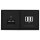 JUNG Serie LS Komplett-Set Graphitschwarz Matt: Cat.6A iso-Anschlussdose UAE-Cat.6A iso-8/8 Up 0 + LS969-2UASWM Abdeckung + TAE-Anschlussdose TAE 3x6 NFN Up 0 rw + LS969TSWM Abdeckung + LS982SWM Rahmen 2fach