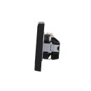 JUNG Serie LS Komplett-Set Graphitschwarz Matt: TAE-Anschlussdose TAE 3x6 NFN Up 0 rw + LS969TSWM Abdeckung f. TAE-Anschlussdose + LS1520SWM Schuko Steckdose + LS982SWM Rahmen 2fach