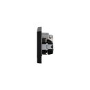 JUNG Serie LS Komplett-Set Graphitschwarz Matt: Antennensteckdose EDU 04 F + LS990TVSWM Abdeckung + Cat.6A UAE-Cat.6A iso-8/8 Up 0 + LS969-2UASWM Abdeckung + LS1520SWM Schuko Steckdose + LS983SWM Rahmen 3fach