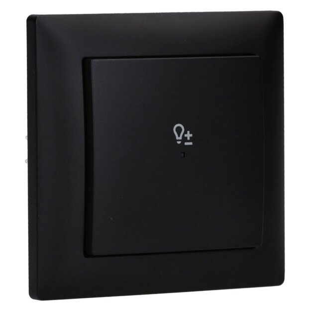 Busch-Jaeger Busch-balance SI Set: 1x 64851 U LED-Dimmer-Einsatz flex + 1x 64711 Bedienelement flex 1-fach + 1x 6234-10-915 Wippe 1-fach + 1x 1721-915 1-fach Rahmen Schwarz Matt