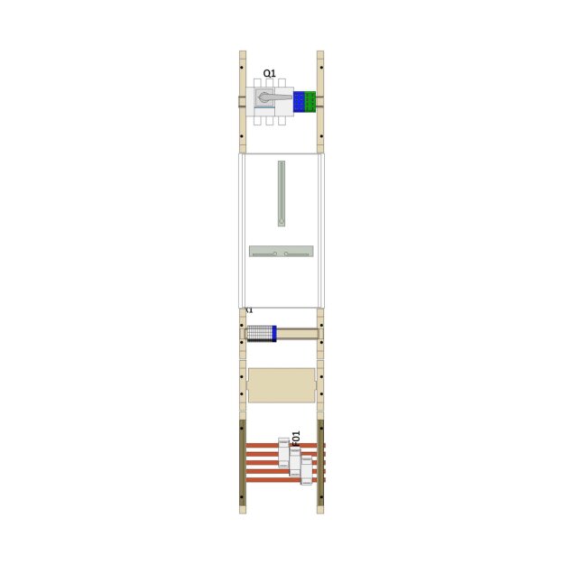 Hager UF51WA25-LS Wandler- und Messfeld universN 63A IP44 SKII TN-S