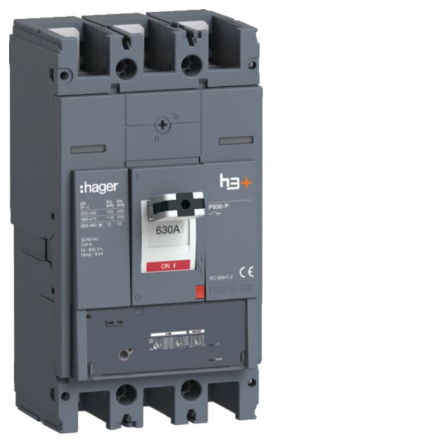 Hager HPW630GR Leistungsschalter h3+P630 LSnI 3x630A 110k