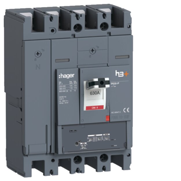 Hager HPW631GR Leistungsschalter h3+P630 LSnI 4x630A 110k