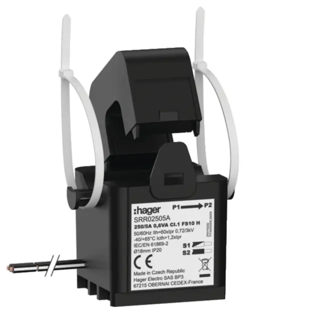 Hager SRR02505A Klappwandler SC1 18mm 250/5A 0.6VA Kl.1