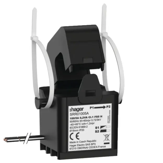 Hager SRR01005A Klappwandler SC1 18mm 100/5A 0.2VA Kl.1