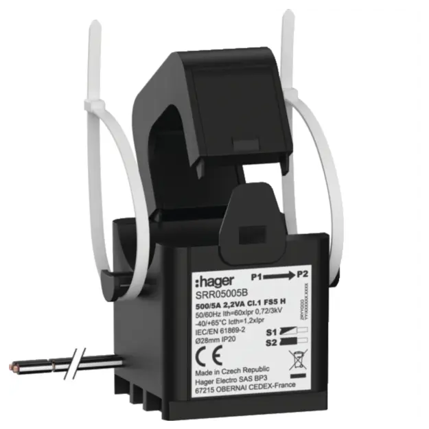 Hager SRR05005B Klappwandler SC2 28mm 500/5A 2.2VA Kl.1