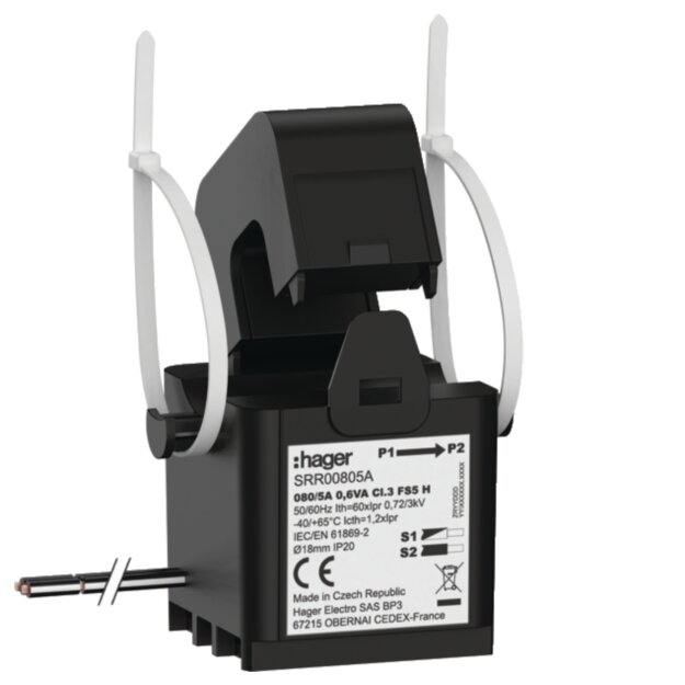 Hager SRR00805A Klappwandler SC1 18mm 080/5A 0.6VA Kl.3