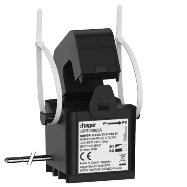 Hager SRR00805A Klappwandler SC1 18mm 080/5A 0.6VA Kl.3