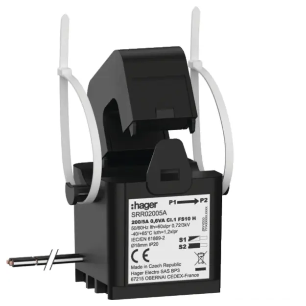 Hager SRR02005A Klappwandler SC1 18mm 200/5A 0.6VA Kl.1