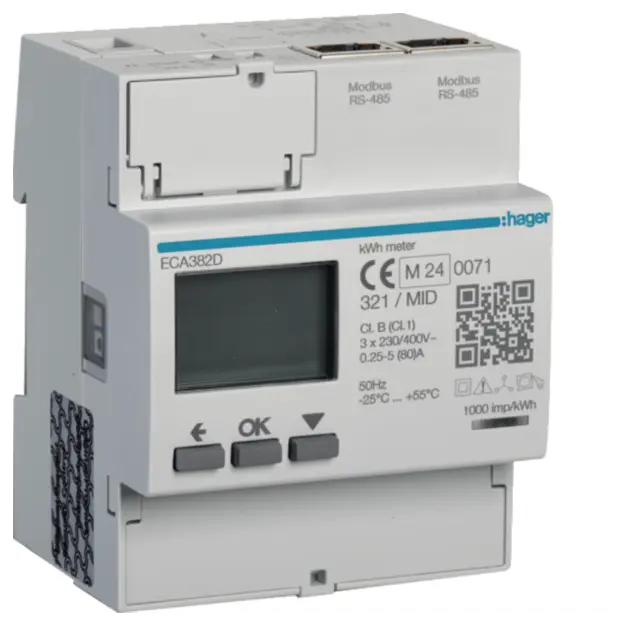 Hager ECA382D Energiezähler 3ph direkt 80A AGARDIO MID