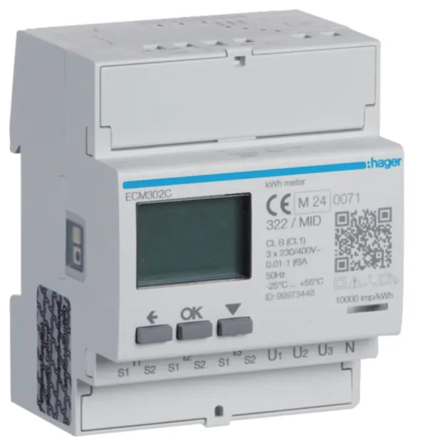 Hager ECM302C Energiezähler 3ph indirekt MBUS MID