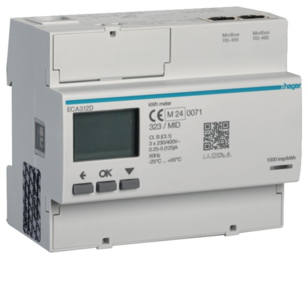 Hager ECA312D Energiezähler 3ph direkt 125A AGARD MID