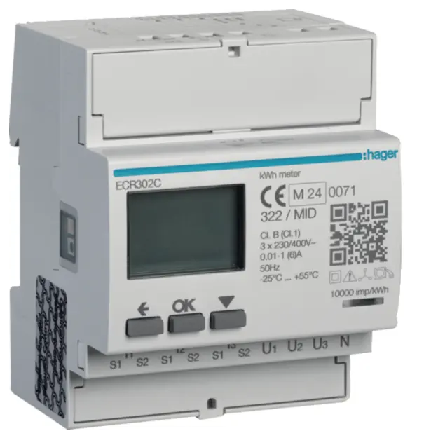 Hager ECR302C Energiezähler 3ph indirekt MODBUS MID