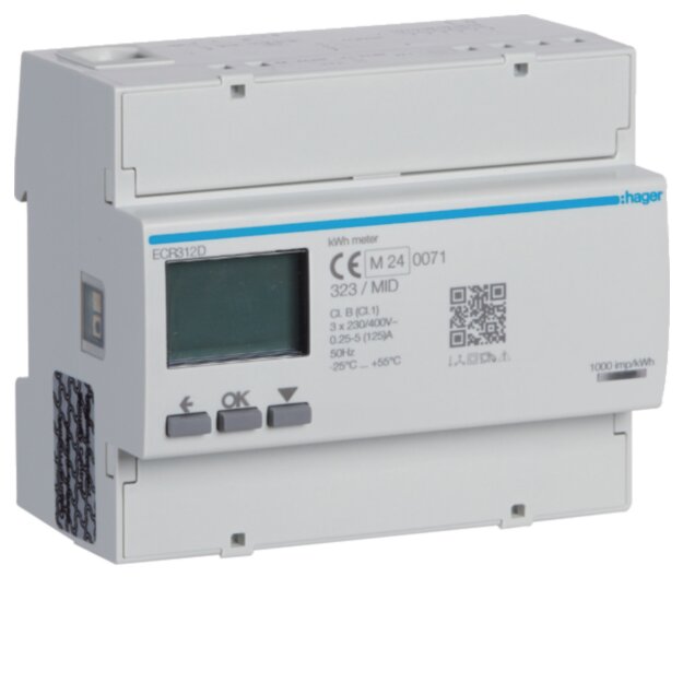 Hager ECR312D Energiezähler 3ph direkt 125A MODBUS MID