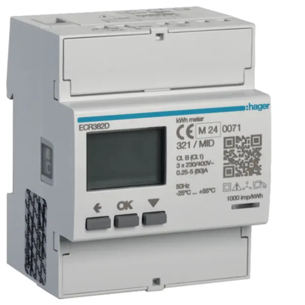 Hager ECR382D Energiezähler 3ph direkt 80A MODBUS MID