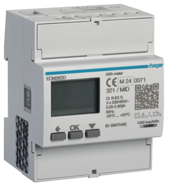 Hager ECM382D Energiezähler 3ph direkt 80A MBUS MID