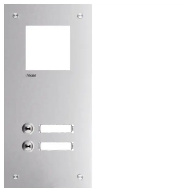 Hager RTQ102X Frontplatte intercom mono 2 Tasten