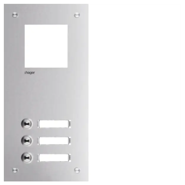 Hager RTQ103X Frontplatte intercom mono 3 Tasten