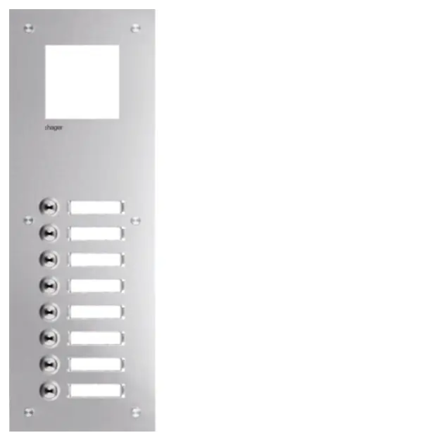 Hager RTQ108X Frontplatte intercom mono 8 Tasten