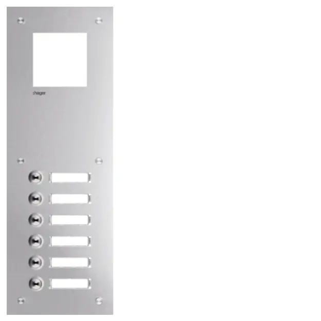 Hager RTQ106X Frontplatte intercom mono 6 Tasten