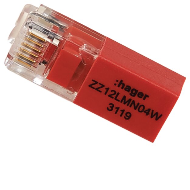 Hager ZZ12LMN04W Abschlusswiderstand RJ12 für LMN 120 Ohm